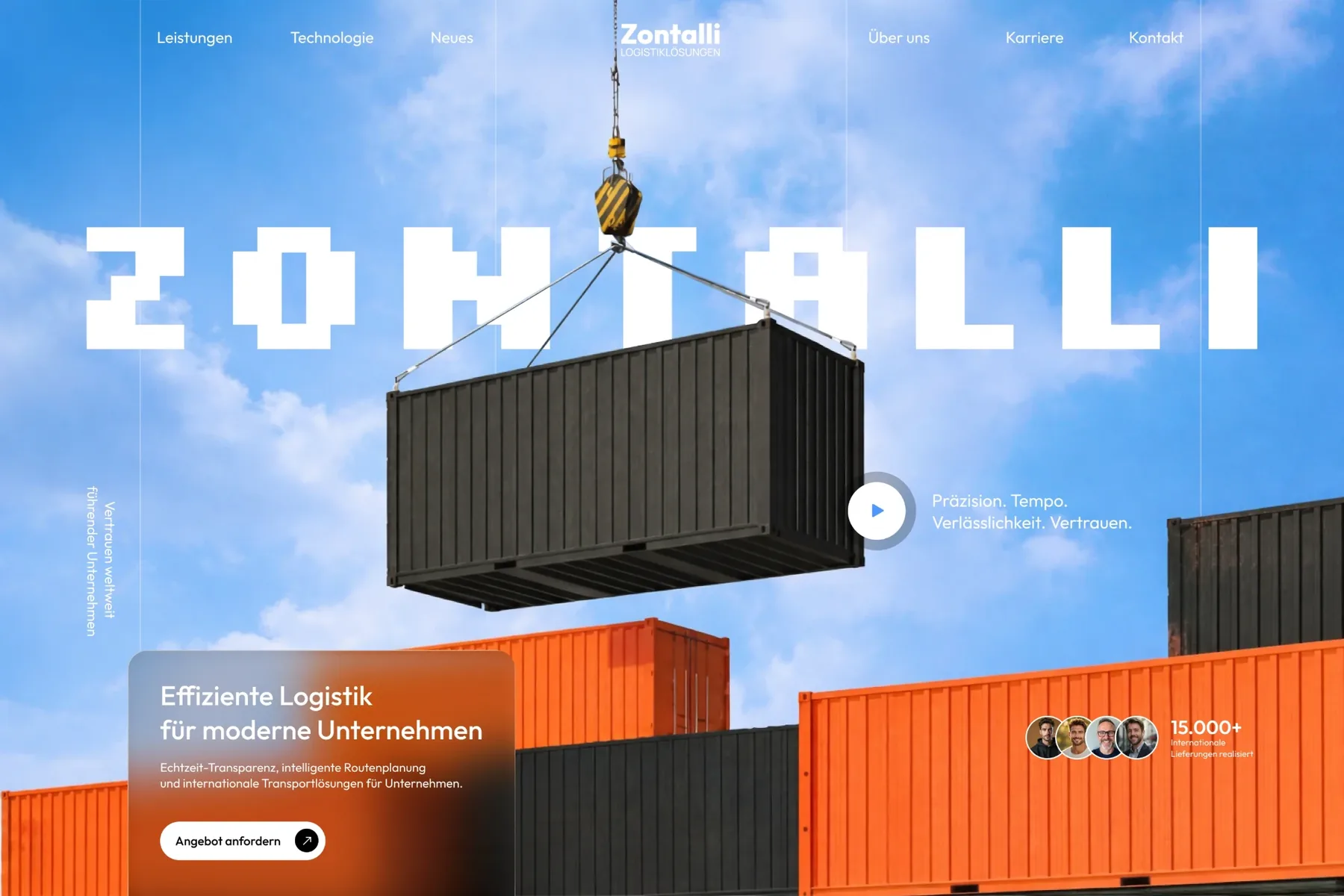 Konzept-Website Zontalli: Logistik